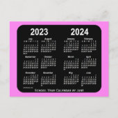 2023-2024 Violet Neon Mini School Agenda van Janz Briefkaart (Voorkant)