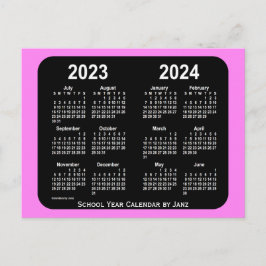 2023-2024 Violet Neon Mini School Agenda van Janz Briefkaart