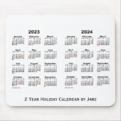 2023-2024 White 2 Year Holiday Calendar door Janz Muismat (Voorkant)