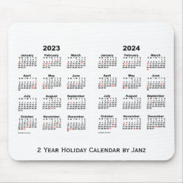 2023-2024 White 2 Year Holiday Calendar door Janz Muismat