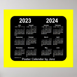 2023-2024 Yellow Neon School Agenda van Janz Poster