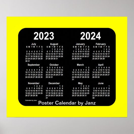 2023-2024 Yellow Neon School Agenda van Janz Poster (Voorkant)
