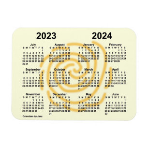 2023-2024 Zonnedagen Schoolkalender van Janz 4x3 Magneet