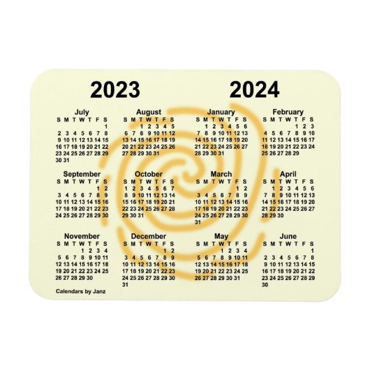 2023-2024 Zonnedagen Schoolkalender van Janz 4x3 Magneet (Horizontaal)