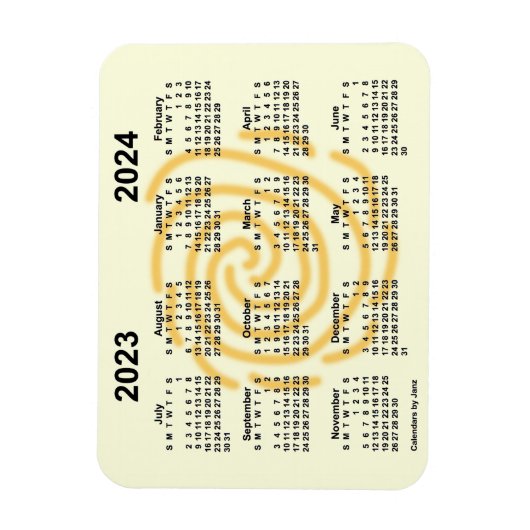 2023-2024 Zonnedagen Schoolkalender van Janz 4x3 Magneet (Verticaal)