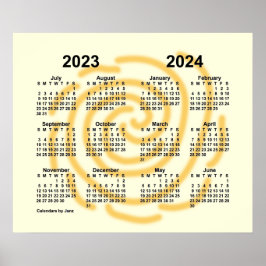 2023-2024 Zonnige Dagen Schooljaar Kalender door J Poster
