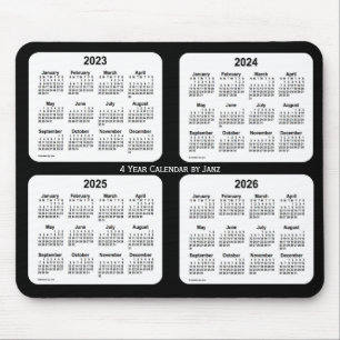 2023-2026 4 jaar agenda zwart-wit van Janz Muismat