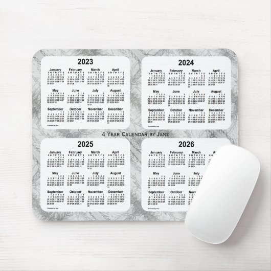 2023-2026 4-jaarkalender textielstof van Janz Muismat (Met muis)