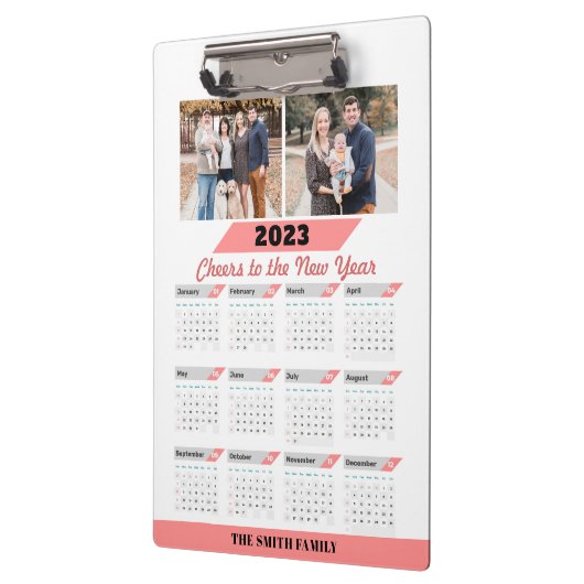 2023-2026 Aangepaste tijdreeks Foto modern Klembord (Links)