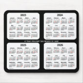 2023-2026 Agenda voor zwarte en witte feestdag, in Muismat (Voorkant)