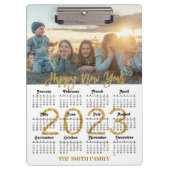 2023-2026 Calendar Gold Glitter Script Full Photo Klembord (Voorkant)