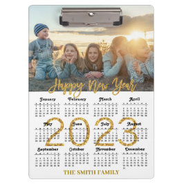 2023-2026 Calendar Gold Glitter Script Full Photo Klembord