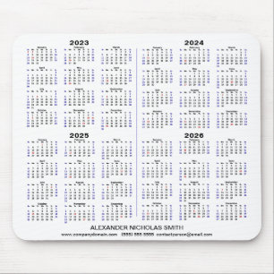 2023 - 2026 Kalender minimalistisch 4 jaar Aangepa Muismat