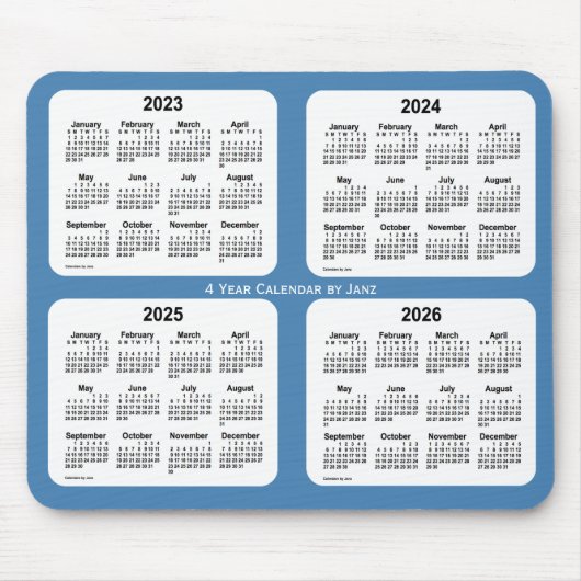 2023-2026 Steel Blue 4 Year Agenda van Janz Muismat (Voorkant)