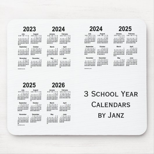 2023-2026 Witte kalenders voor het 3-schooljaar va Muismat (Voorkant)