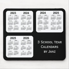 2023-2026 Zwarte Neon Schoolkalenders van Janz Muismat