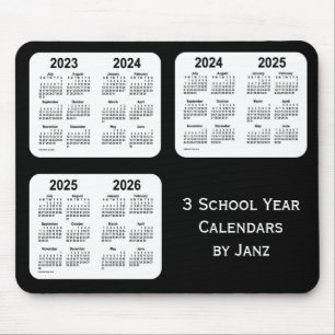 2023-2026 Zwarte Neon Schoolkalenders van Janz Muismat