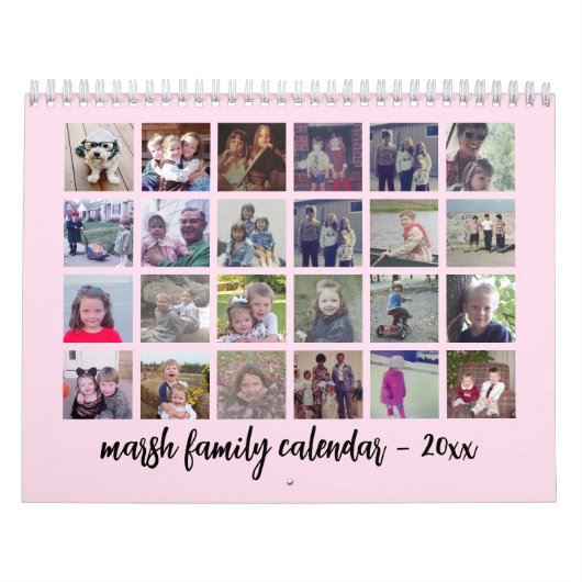 2023 - 24 Foto - Moderne familie - Blush roze Kalender (Hoes)
