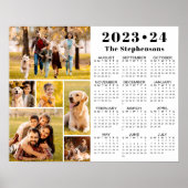 2023-24 Schoolkalender 6 Foto's Gepersonaliseerd Poster (Voorkant)