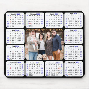 2023 Aangepaste, eenvoudige foto's met kalender Muismat