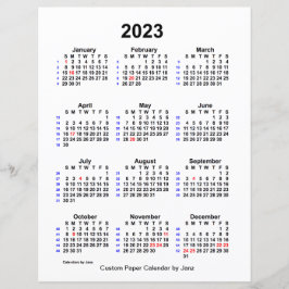 2023 Aangepaste feestdag 52 weken agenda van Janz