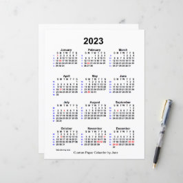2023 Aangepaste feestdag 52 weken agenda van Janz