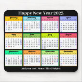 2023 - Aangepaste kalendertekst - Witte zwarte min Muismat (Voorkant)