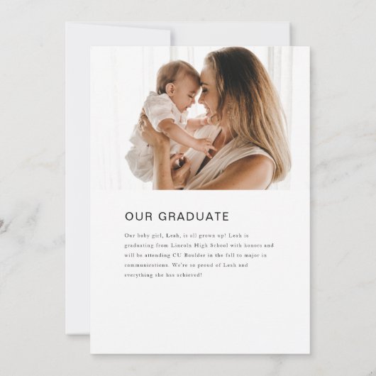 2023 Aankondiging van het moderne Tassel Foto Afst (Achterkant)