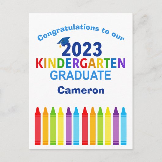 2023 Afgestudeerde Kleuterschool Aangepaste Mop Ad Briefkaart (Voorkant)
