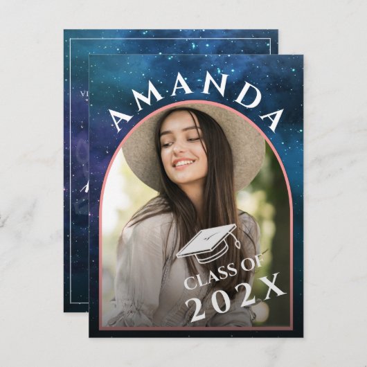 2023 Afstudeerder Foto Afstuderen Aankondiging uit Briefkaart (Voorkant / Achterkant)