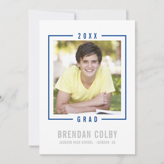 2023 AFSTUDEERDER INVITE simplephotolijst royal bl Kaart (Voorkant)