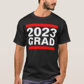 2023 Afstudeerder zwart, rood, wit, blok Afstudere T-shirt (Voorkant)