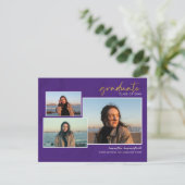 2023 Afstudeerfoto Collage Paarse Script Grad (Staand voorkant)