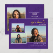2023 Afstudeerfoto Collage Paarse Script Grad (Voorkant / Achterkant)