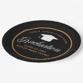 2023 Afstuderen Black Gold Custom School Party Papieren Bordje (Gekanteld)