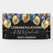 2023 Afstuderen Blue Gold Balloons Banner (Horizontaal)