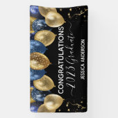 2023 Afstuderen Blue Gold Balloons Banner (Verticaal)