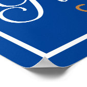 2023 Afstuderen Blue Gold Custom High School Party Poster (Hoek)