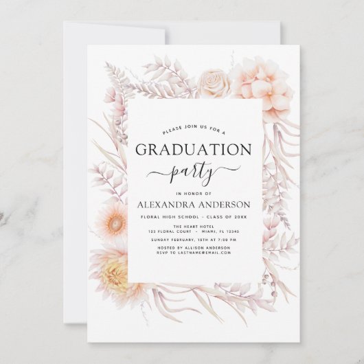 2023 Afstuderen Boho Chic Dusty Pink Desert Kaart (Voorkant)