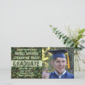 2023 Afstuderen Camouflage Custom Foto Groen Aankondiging (Staand voorkant)