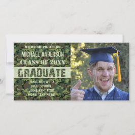 2023 Afstuderen Camouflage Custom Foto Groen Aankondiging