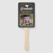 2023 Afstuderen Chalkboard Gold Glitter Foto Handwaaier (Achterkant)