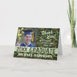 2023 Afstuderen dank u camouflage fotokaart Bedankkaart