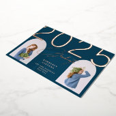 2023 afstuderen elegant minimalistisch aangepast 2 folie uitnodiging (Gedraaid)