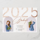 2023 Afstuderen elegante, girale, aangepaste 2 fot Folie Uitnodiging (Voorkant)