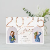 2023 Afstuderen elegante, girale, aangepaste 2 fot Folie Uitnodiging (Staand Voorkant)