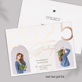 2023 Afstuderen elegante, girale, aangepaste 2 fot Folie Uitnodiging