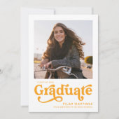 2023 Afstuderen Foto 70s Retro Oranje aankondiging (Voorkant)