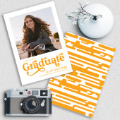 2023 Afstuderen Foto 70s Retro Oranje aankondiging