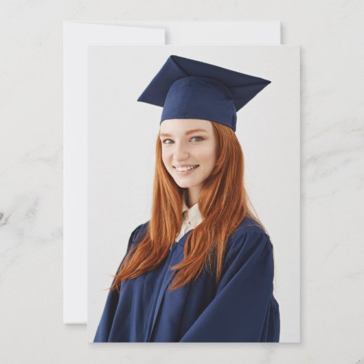 2023 Afstuderen Foto Blue Agate Gold Glitter Kaart (Achterkant)